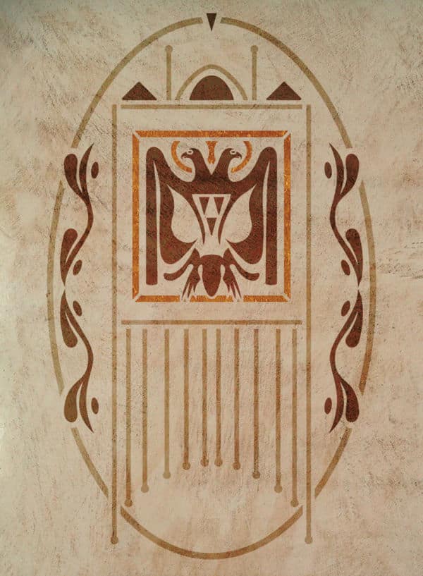Wandschablone Wappen Kultur
