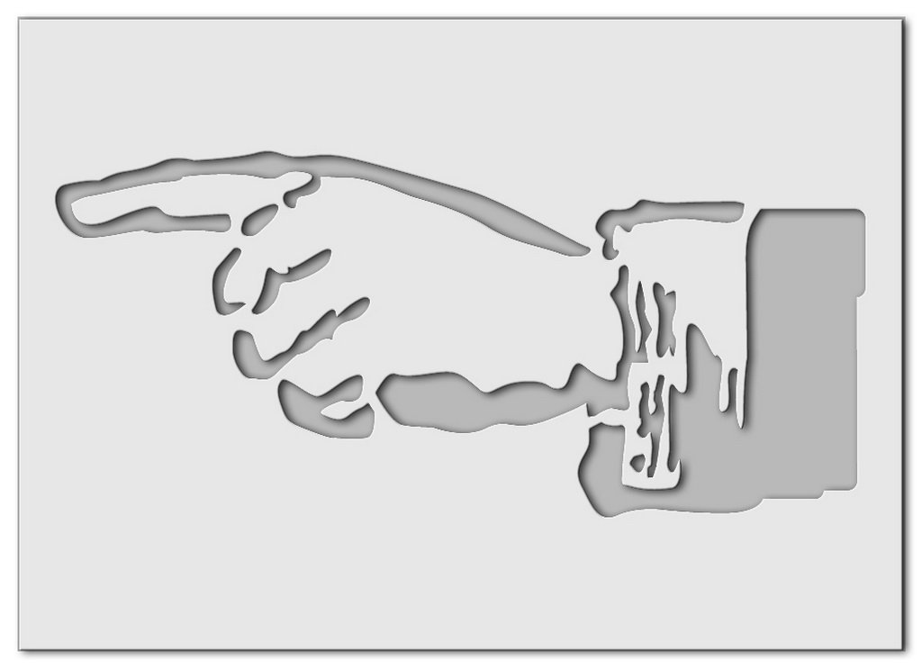 Wandschablone Hand