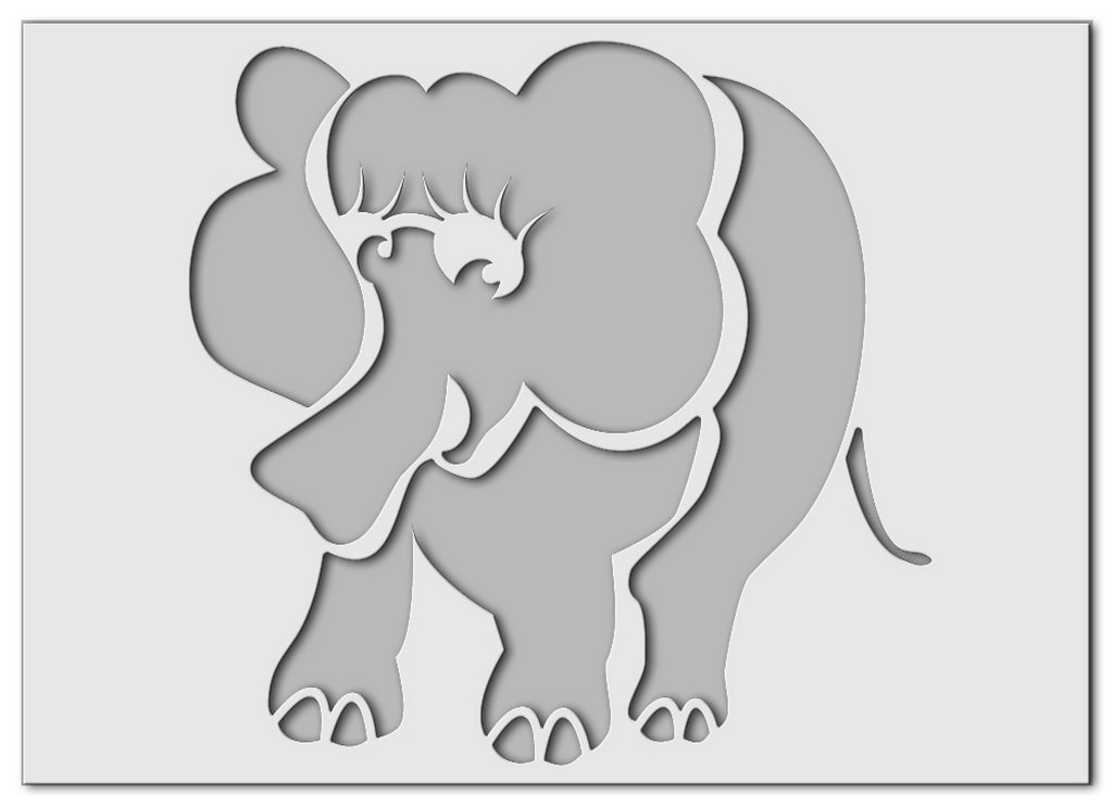 Wandschablone Babyelefant